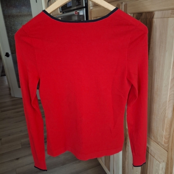 Etcetera Red Sweater with Black Trim - Picture 3 of 8